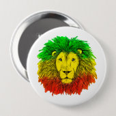 rasta leeuw hoofd rood groen geel Jamaica rastafar Ronde Button 4,0 Cm (Voorkant /achterkant)