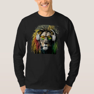 Rasta Leeuw Rastafari Reggae & Jamaica Vibes Hoofd T-shirt
