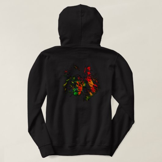 Rasta Leeuw Rugontwerp Hoodie (Design achterkant)