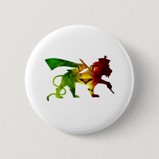RASTA Leeuw van Juda | Rood Goud Groen Ronde Button 5,7 Cm (Voorkant)