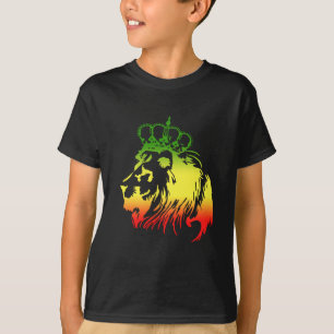 RASTA Leeuw van Juda   Rood Goud Groen T-shirt