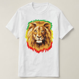RASTA Leeuw van Juda   Rood Goud Groen T-shirt