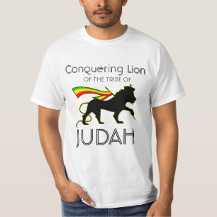 RASTA Leeuw van Juda   Rood Goud Groen T-shirt
