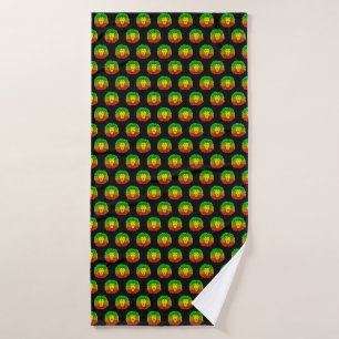 Rasta leeuwenkop rood geel groen tekening Jamaica  Badhanddoek