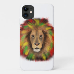 Rasta leeuwenkop rood geel groen tekening Jamaica Case-Mate iPhone Case