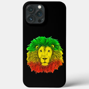 Rasta leeuwenkop rood geel groen tekening Jamaica Case-Mate iPhone Case