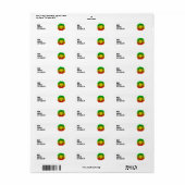 Rasta leeuwenkop rood geel groen tekening Jamaica  Etiket (Full Sheet)