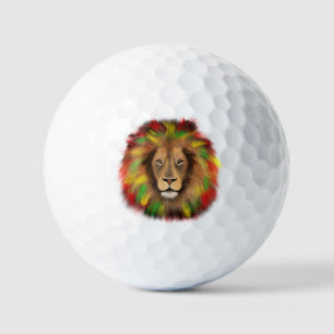 Rasta leeuwenkop rood geel groen tekening Jamaica Golfballen