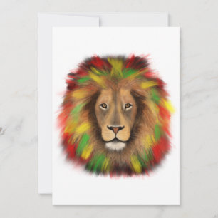 Rasta leeuwenkop rood geel groen tekening Jamaica Kaart