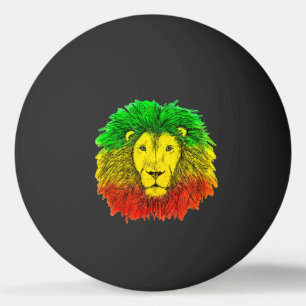 Rasta leeuwenkop rood geel groen tekening Jamaica  Pingpongbal