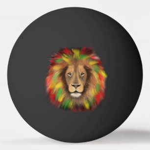 Rasta leeuwenkop rood geel groen tekening Jamaica Pingpongbal
