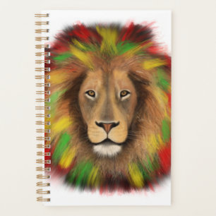 Rasta leeuwenkop rood geel groen tekening Jamaica Planner