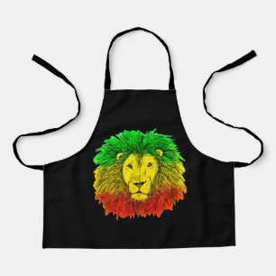 Rasta leeuwenkop rood geel groen tekening Jamaica Schort