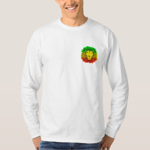 Rasta leeuwenkop rood geel groen tekening Jamaica T-shirt