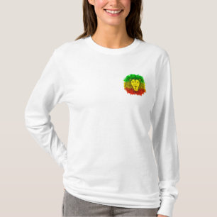 Rasta leeuwenkop rood geel groen tekening Jamaica T-shirt