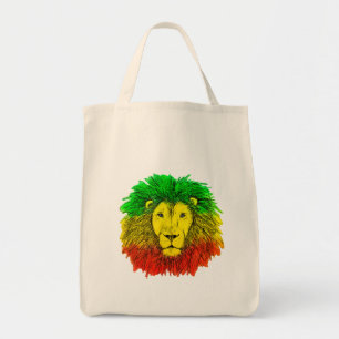 Rasta leeuwenkop rood geel groen tekening Jamaica  Tote Bag