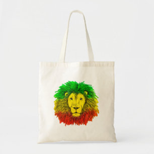 Rasta leeuwenkop rood geel groen tekening Jamaica  Tote Bag