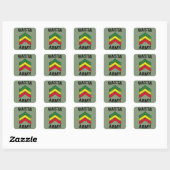 Rasta-leger Vierkante Sticker (Vel)
