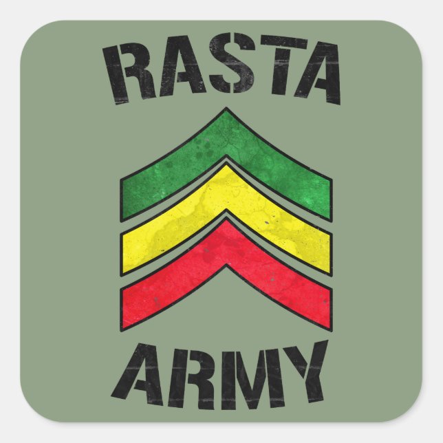 Rasta-leger Vierkante Sticker (Voorkant)