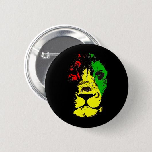 Rasta - Leon Judah Ronde Button 5,7 Cm (Voorkant /achterkant)