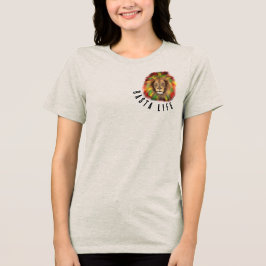 Rasta Life Lion Head Rood Groen Geel Jamaica Real Tri-Blend Shirt