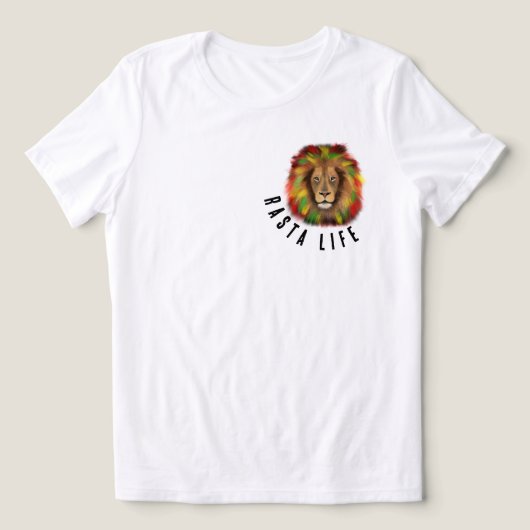 Rasta Life Lion Head Rood Groen Geel Jamaica Real Tri-Blend Shirt (Design voorkant)