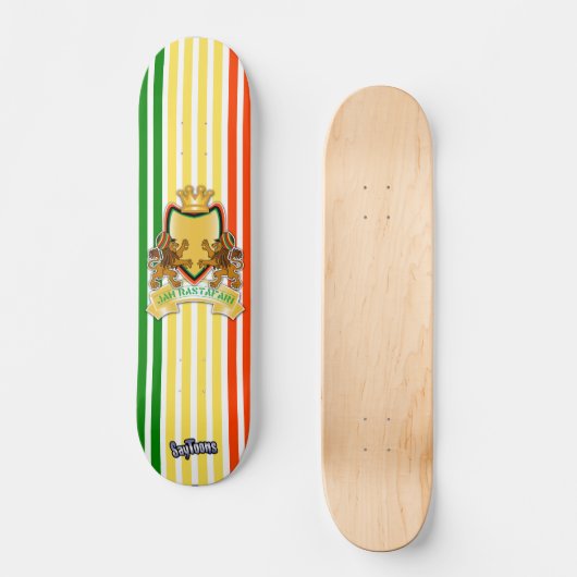 Rasta Lion Crest Skateboard (Voorkant)