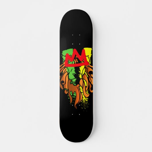 Rasta Lion Crown  Persoonlijk Skateboard (Voorkant)