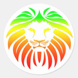 Rasta Lion Head Ronde Sticker