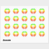 Rasta Lion Head Ronde Sticker (Vel)