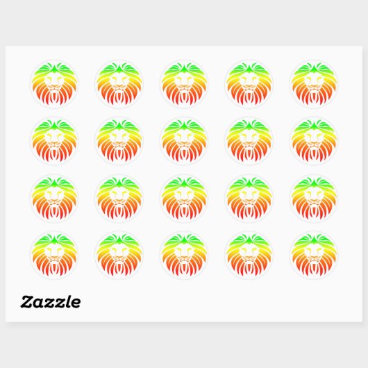 Rasta Lion Head Ronde Sticker (Vel)