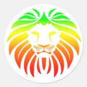 Rasta Lion Head Ronde Sticker (Voorkant)