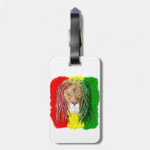 Rasta Lion Jamaican Reggae Flag Bagagelabel (Achterkant verticaal)