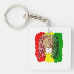 Rasta Lion Jamaican Reggae Flag Sleutelhanger