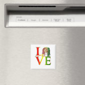 Rasta Lion Jamaican Reggae Love Magneet (Insitu (Vaatwasser))