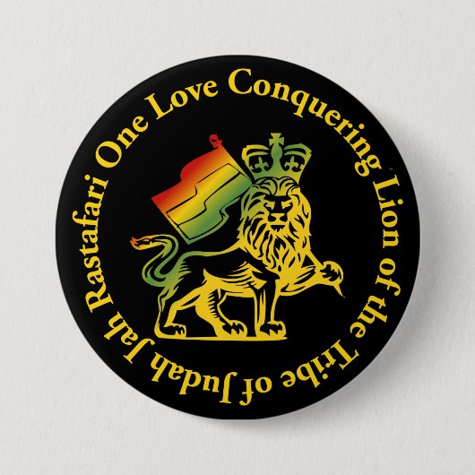 Rasta Lion Judah Button (Voorkant)