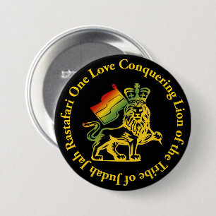 Rasta Lion Judah Button