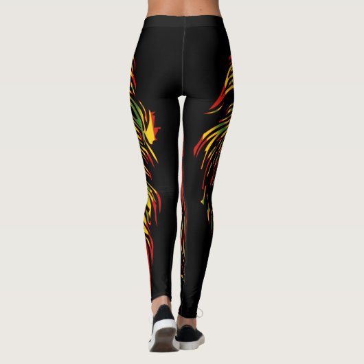Rasta Lion Judah Fire Leggings (Achterkant)