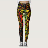 Rasta Lion Judah Fire Leggings (Voorkant)