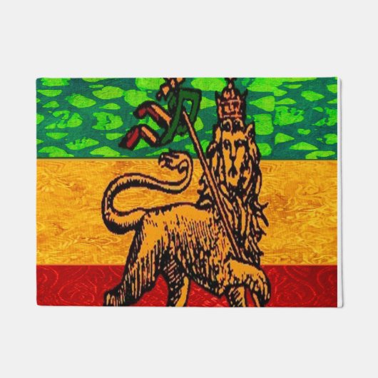 Rasta Lion Judah Flag Deurmat (Voorkant)