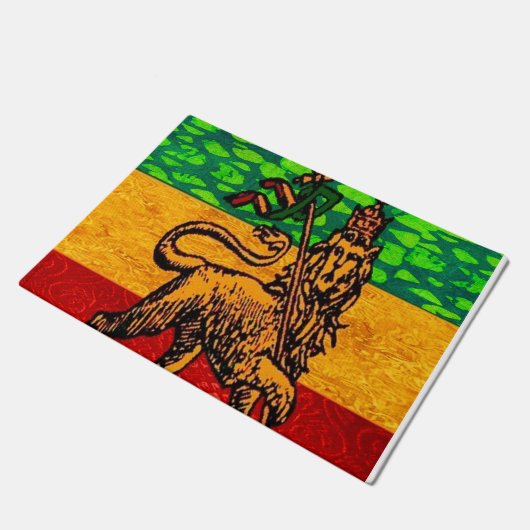 Rasta Lion Judah Flag Deurmat (Schuin)