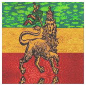 Rasta Lion Judah Flag Stof (Close Up)