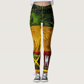 Rasta Lion Judah Leggings met Jamaicaanse vlag (Voorkant)