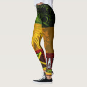 Rasta Lion Judah Leggings met Jamaicaanse vlag (Links)