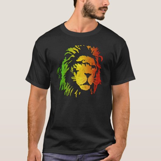 Rasta Lion Judah Lion-liefhebbers T-shirt (Voorkant)