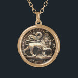 Rasta Lion Judah Pendant Gold Finish Goud Vergulden Ketting<br><div class="desc">Ethiopische leeuw van Judah Ancient Pendant Design.</div>