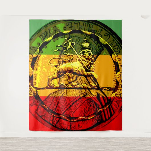 Rasta Lion Judah Red Green Wandkleed (Voorkant)