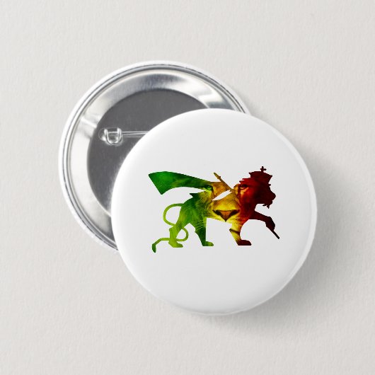 Rasta Lion Judah Ronde Button 5,7 Cm (Voorkant /achterkant)
