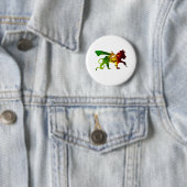 Rasta Lion Judah Ronde Button 5,7 Cm (In situ)