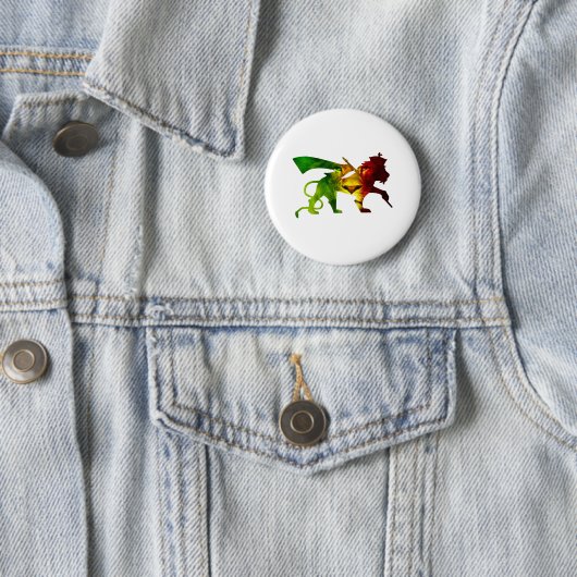 Rasta Lion Judah Ronde Button 5,7 Cm (In situ)